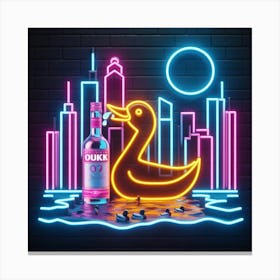 Duck Vodka Neon Sign Canvas Print