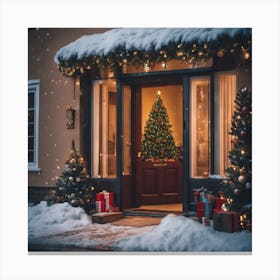 Christmas Door Canvas Print