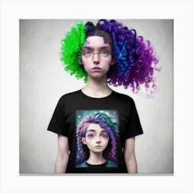 Girl With Purple Hair Canvas Print