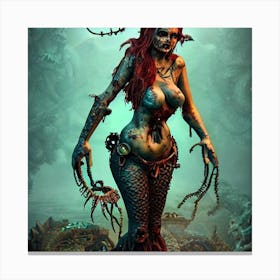 Zombie Mermaid 1 Canvas Print
