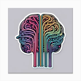 Brain - Sticker Canvas Print