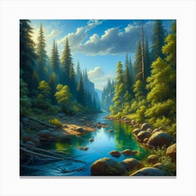 Yosemite River Canvas Print