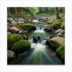 Stream In The Woods 2 Canvas Print