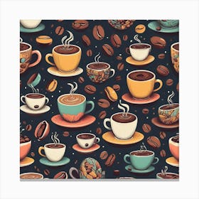 Coffee Seamless Pattern 10 Canvas Print