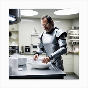 Steve Jobs In The Kitchen Canvas Print