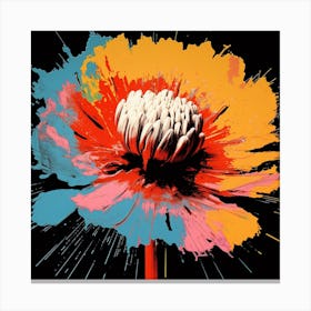 Andy Warhol Style Pop Art Flowers Everlasting Flower 2 Square Canvas Print