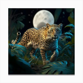 Leopard In The Jungle Canvas Print