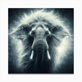 Elephant In The Rain 4 Canvas Print
