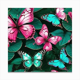 Butterflies In The Garden 1 Canvas Print