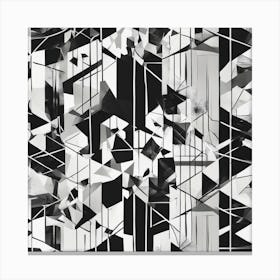 Abstract Geometric Patterns In Monochrome 6 Canvas Print