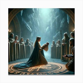 A Dramatic And Emotional Scene Depicting The Birth Canvas Print