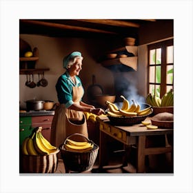 Bananas In The Kitchen 1 Canvas Print