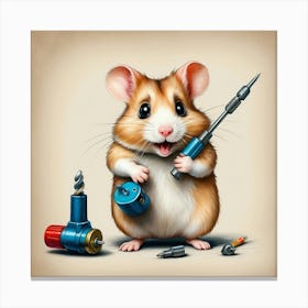 Hamster With Tools Canvas Print