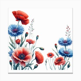 Poppies and Cornflowers 3 Canvas Print