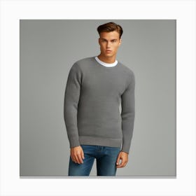 Man In Grey Sweater Canvas Print