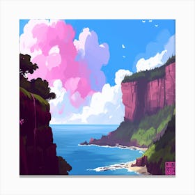 Cliffs And Clouds Canvas Print