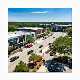 Outlet Georgia Community Mall Large Asphalt Car Drone Driving Southern City Infrastructur (5) Canvas Print