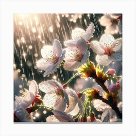 Cherry Blossoms In The Rain 2 Canvas Print