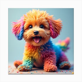 Rainbow Poodle Canvas Print