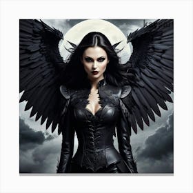 Gothic Woman With Wings 1 Canvas Print