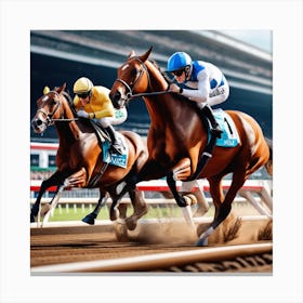 Jockeys Racing In A Race 2 Canvas Print