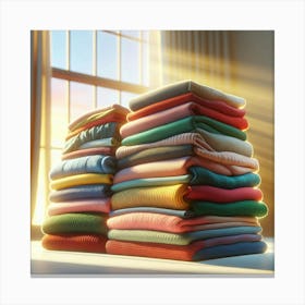 Stack Of Clothes Canvas Print