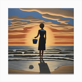 'The Woman At The Beach' Canvas Print