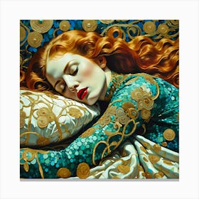 Sleeping Beauty Dreaming Girl Canvas Print