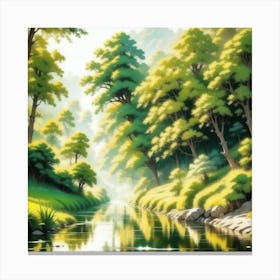 River In The Forest 71 Canvas Print