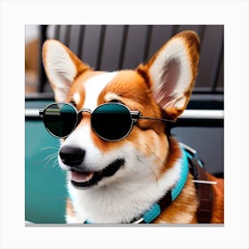 Corgi Wearing Sunglasses 12 Canvas Print