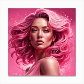 Pink Haired Girl Canvas Print