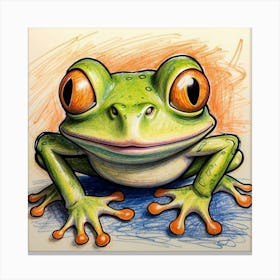 Frog Drawing Canvas Print