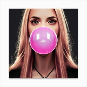 Bubble Blowing Girl Canvas Print