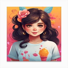 Ice Cream Girl Canvas Print