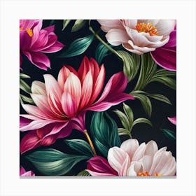 Peony Wallpaper Canvas Print