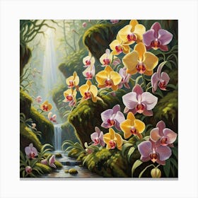 Orchids In The Forest Canvas Print