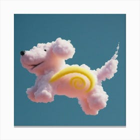 Poodle In The Sky Canvas Print