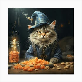 Cat In Wizard Hat Canvas Print