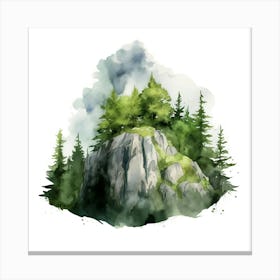 Watercolor Of A Mountain Canvas Print