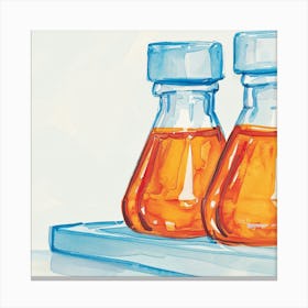 Illustration Of Two Flasks Canvas Print