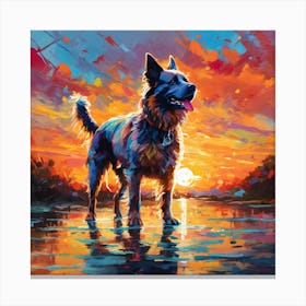 Sunset Dog Canvas Print