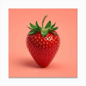 Strawberry On A Pink Background Canvas Print