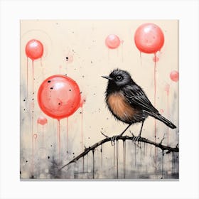 Bird On A Branch Canvas Print