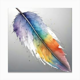 Watercolor Feather Canvas Print