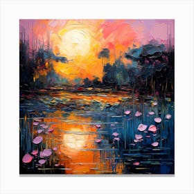Monet's Tranquil Tides: Abstract Waters Canvas Print