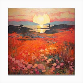 Sunset Over Poppies Canvas Print