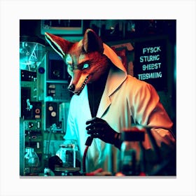 Fox In The Lab 1 Canvas Print
