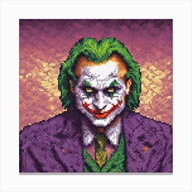 Joker Pixel Art 1 Canvas Print
