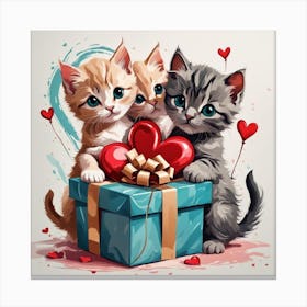 Kittens In A Box Canvas Print