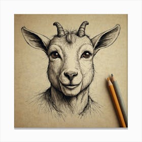 Goat Drawing 5 Canvas Print